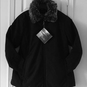 Coat l Faux Fur Collar l Zip Front l NWT